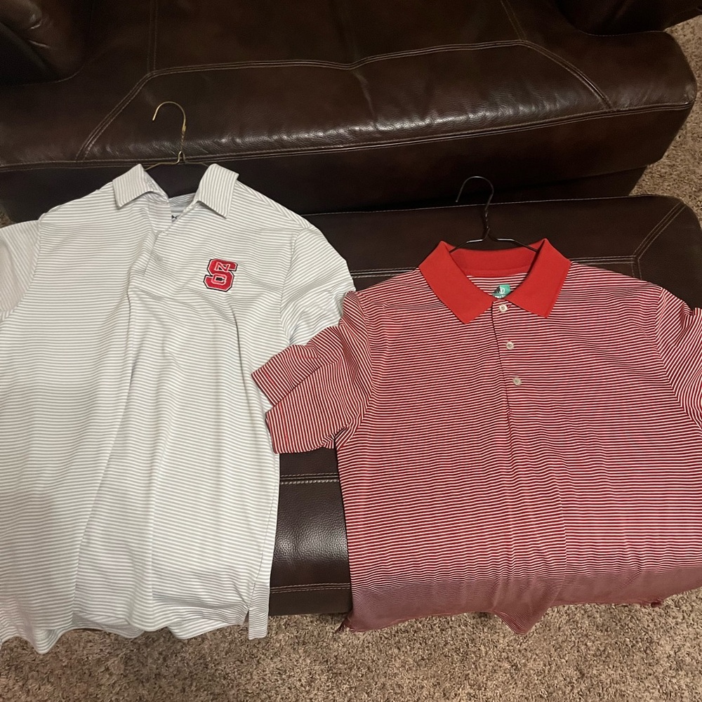 Red and White Striped Kids Polo Shirt